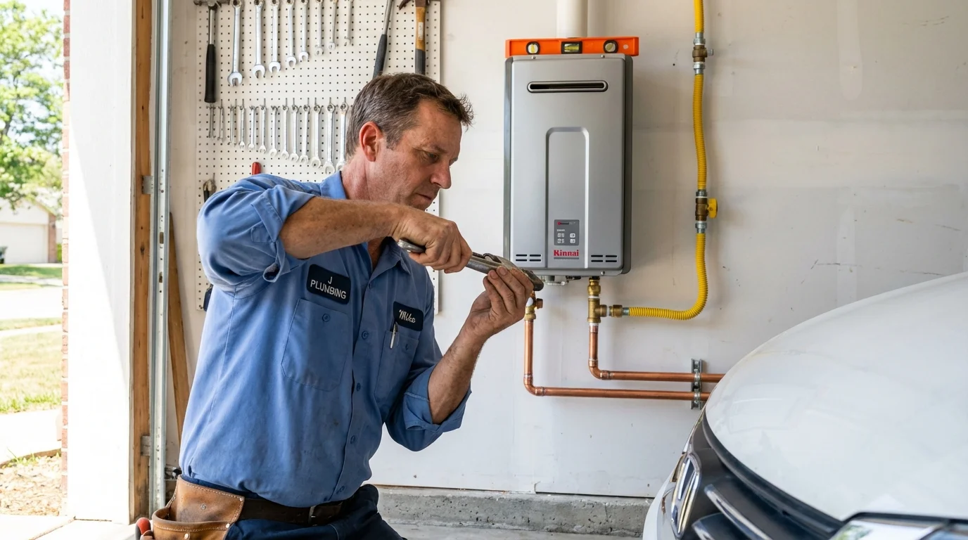 Tankless water heater installation by a Johns Plumbing LLC plumber in Atglen